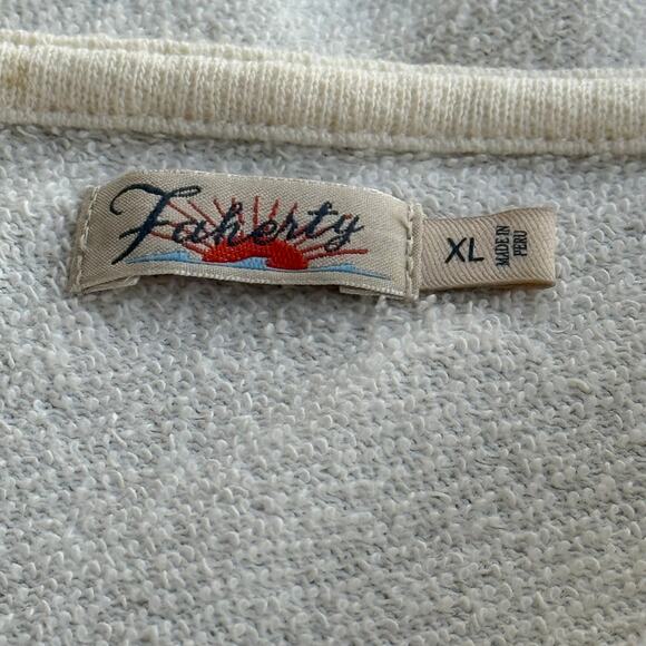 FAHERTY Daybreak Hoodie In Beach Rays Cream Size XL Drawstring Striped - Picture 4 of 5